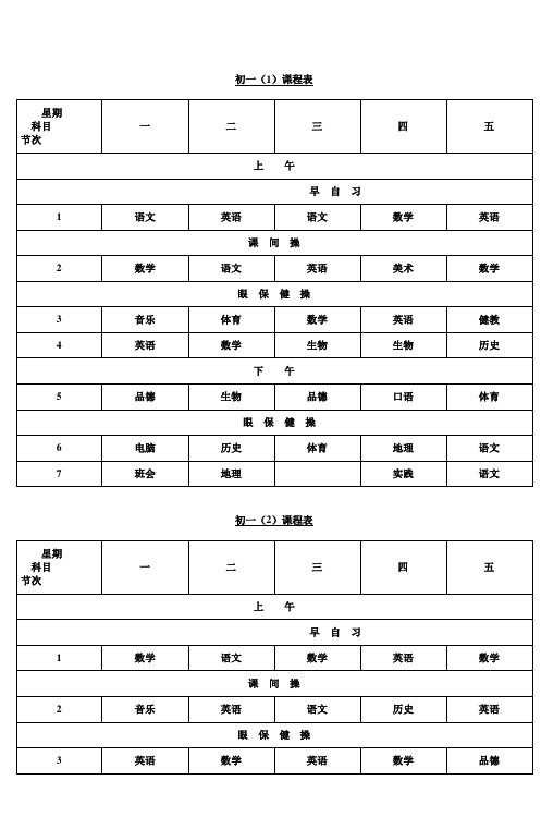 葛江中学初一年级总课表_7