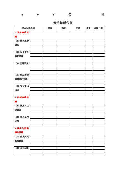 安全设施台账