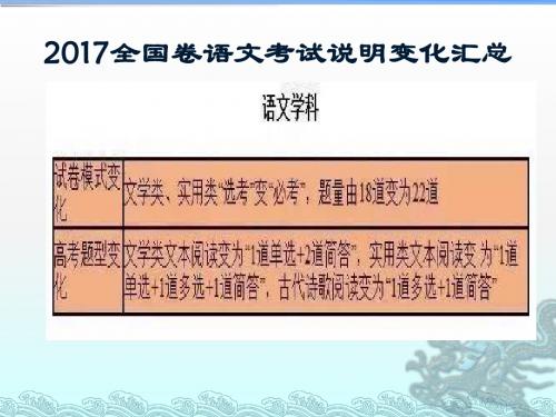 2017语文新考纲应对策略