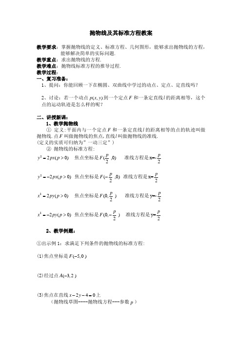 人教A版高中数学选修1-1《二章 圆锥曲线与方程  2.3 抛物线  2.3 抛物线(通用)》优质课教案_6