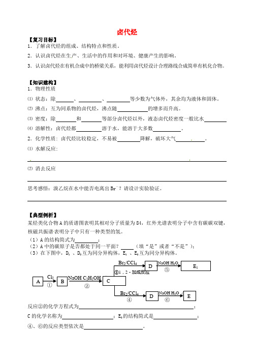 江苏省扬州市宝应县城镇中学高三化学一轮复习 卤代烃学案