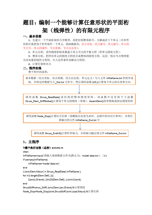 计算力学平面桁架程序说明