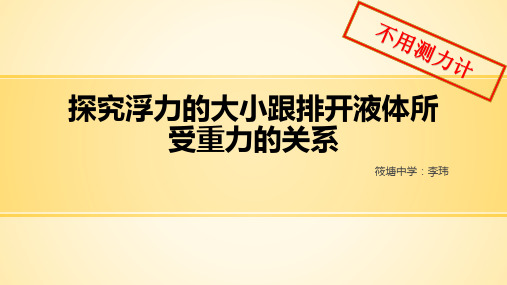 探究浮力的大小跟排开液体所受重力的关系