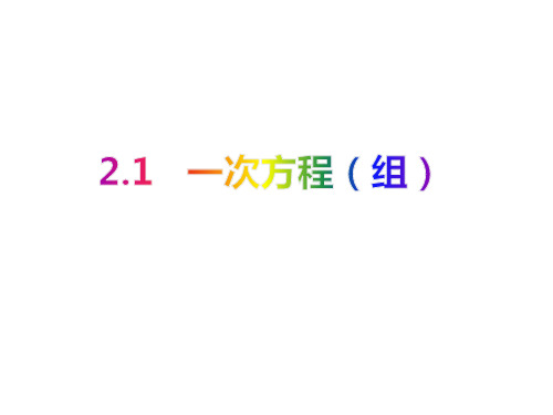 2.1 一次方程(组)(课件)-2021年中考数学一轮复习课件与学案(全国通用)