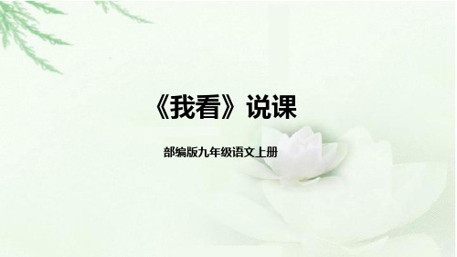 第6课《我看》说课课件(共23张ppt)++2022-2023学年部编版语文九年级上册