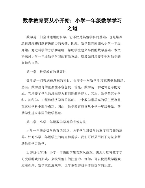 数学教育要从小开始：小学一年级数学学习之道