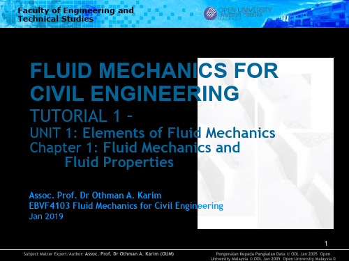 Chapter 1 Fluids Mechanics & Fluids Properties：1章流体力学及流体性质33页PPT