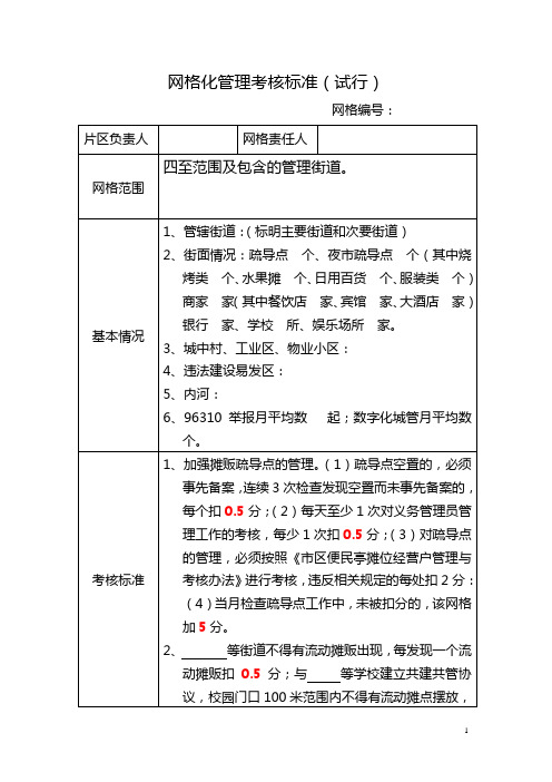 网格化管理考核标准(试行)4.28