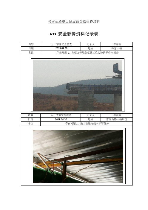 3工区五一节前检查影像记录表  