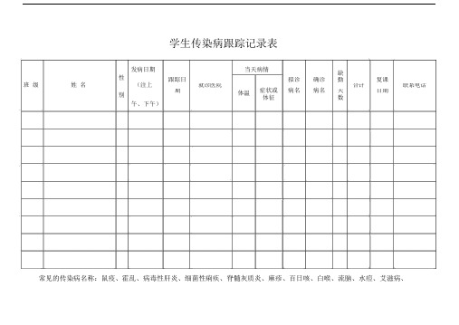 学生传染病跟踪记录表.doc