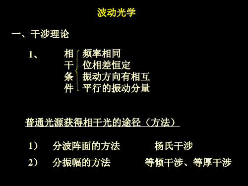 波动光学知识点汇总