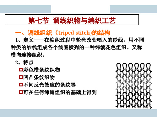 [PPT荟萃]3-纬编花色组织与圆机编织工艺(调线-绕经-长毛绒-移圈-复合)3课件