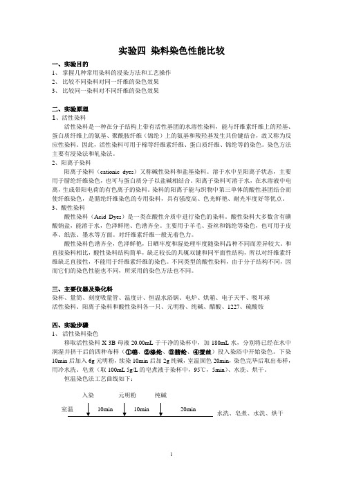 实验四 染料染色性能比较