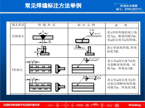 常见焊缝标注举例