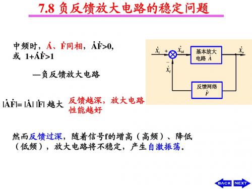 负反馈放大电路的稳定问题