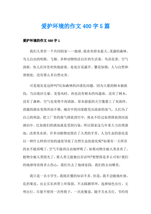 爱护环境的作文400字5篇