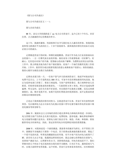 我与公司共成长征文5篇