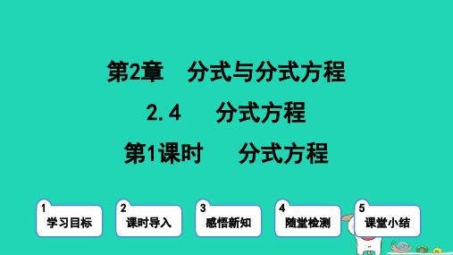 2024八年级数学上册第二章分式与分式方程4分式方程第1课时分式方程课件鲁教版五四制