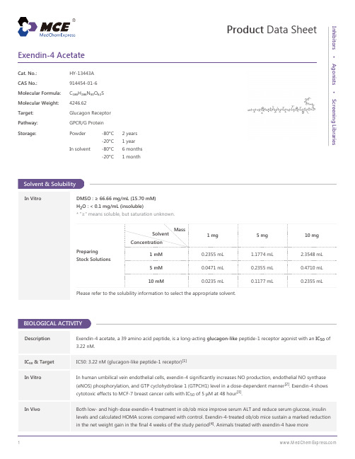 Exendin-4-Acetate-DataSheet-MedChemExpress