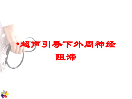 超声引导下外周神经阻滞培训课件