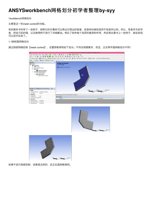 ANSYSworkbench网格划分初学者整理by-syy