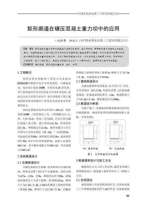 矩形廊道在碾压混凝土重力坝中的应用