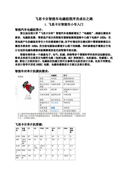 飞思卡尔智能车电磁组程序员成长之路(未完待续)