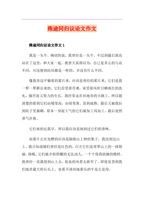 殊途同归议论文作文