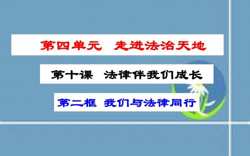 人教版《道德与法治》七年级下册 10.2 我们与法律同行 课件(共21张PPT)