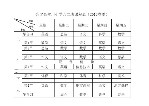 各年级课程表及课程总表(公式版)教室