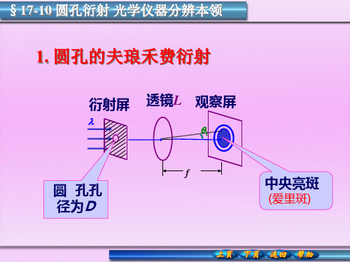 圆孔衍射_光学仪器分辨本领