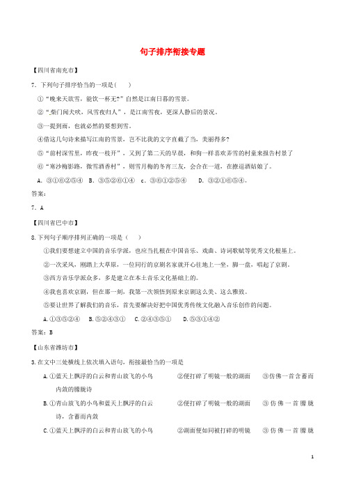 中考语文专题复习句子排序专题