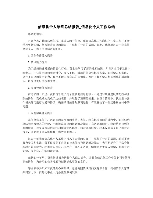 信息化个人年终总结报告_信息化个人工作总结