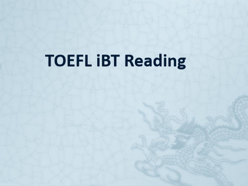 TOEFL iBT Reading概述+词汇