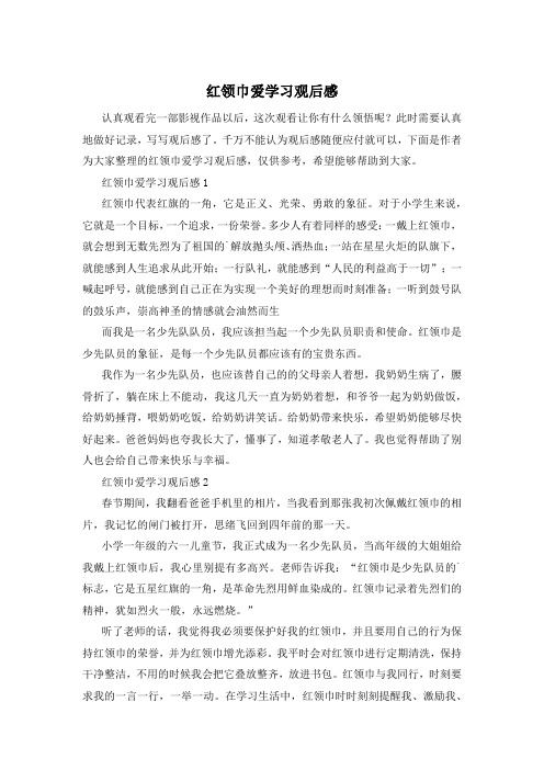 红领巾爱学习观后感