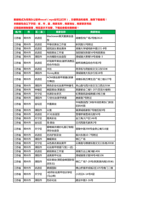 2020新版江苏省常州市彩妆工商企业公司商家名录名单联系电话号码地址大全119家