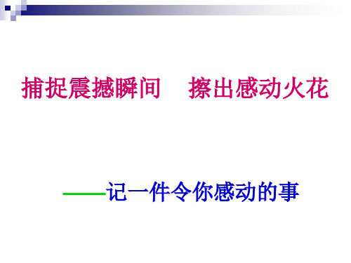 “捕捉精彩瞬间 擦出感动火花”公开课课件分解