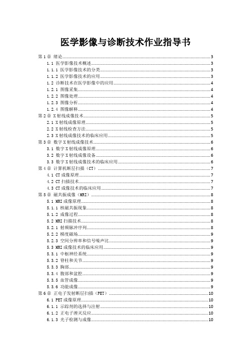 医学影像与诊断技术作业指导书