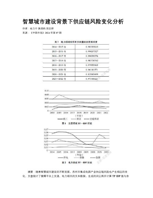 智慧城市建设背景下供应链风险变化分析