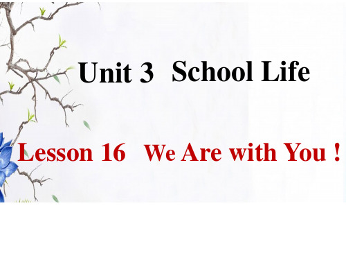 冀教版英语七年级下册  Unit 3  Lesson 16《we are with you》(共17张PPT)