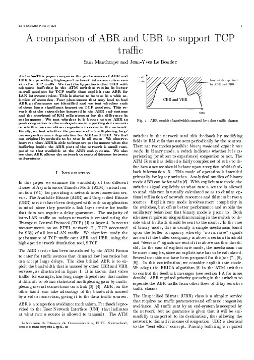 A comparison of ABR and UBR to support TCP