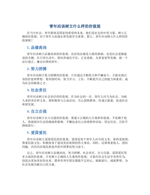 青年应该树立什么样的价值观