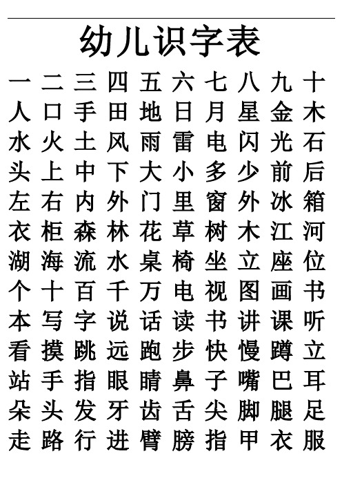 幼儿知识识字大全.doc