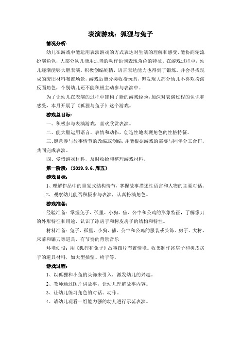 表演游戏：狐狸与兔子