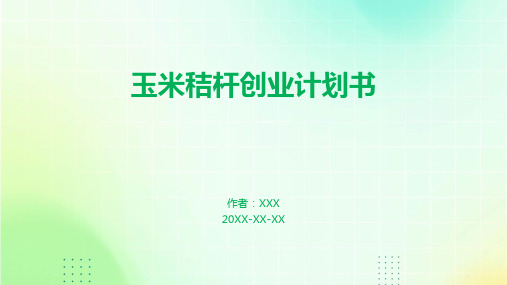 玉米秸杆创业计划书