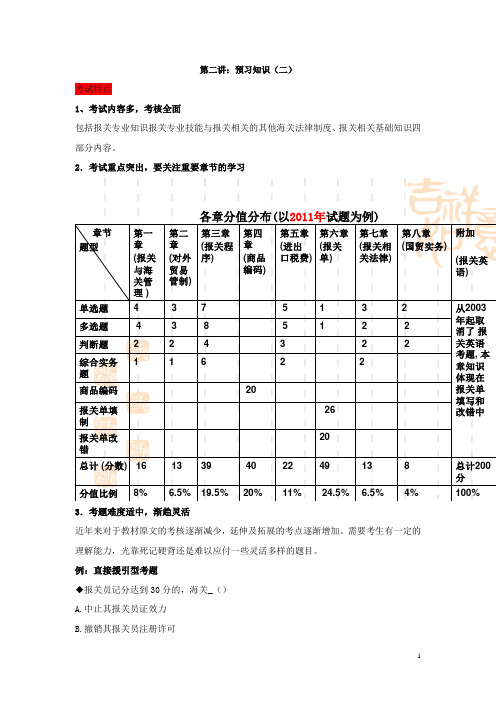 2013年报关员考试复习资料之预习篇(2)
