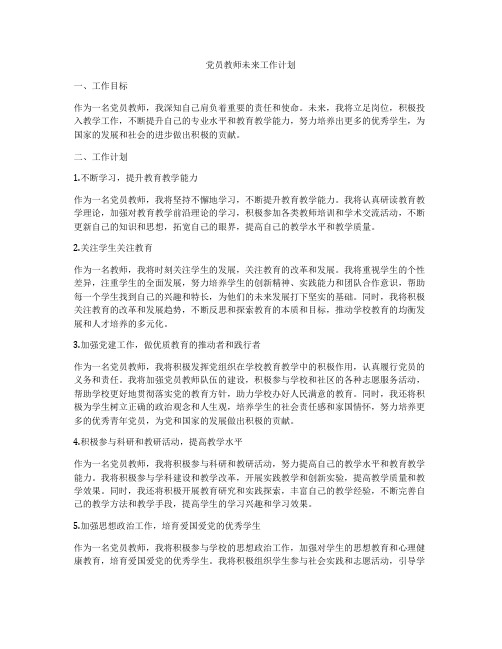 党员教师未来工作计划