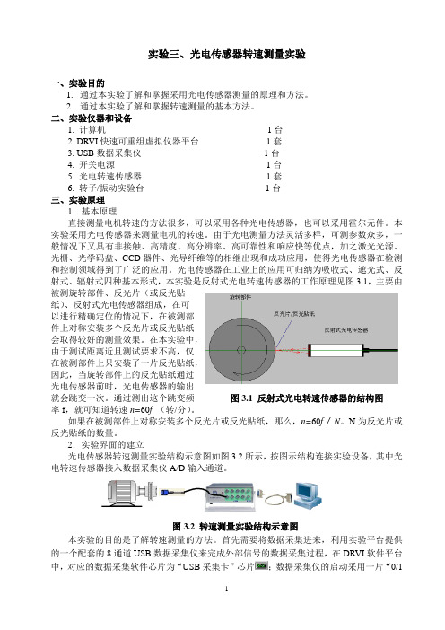 实验3、光电传感器转速测量实验