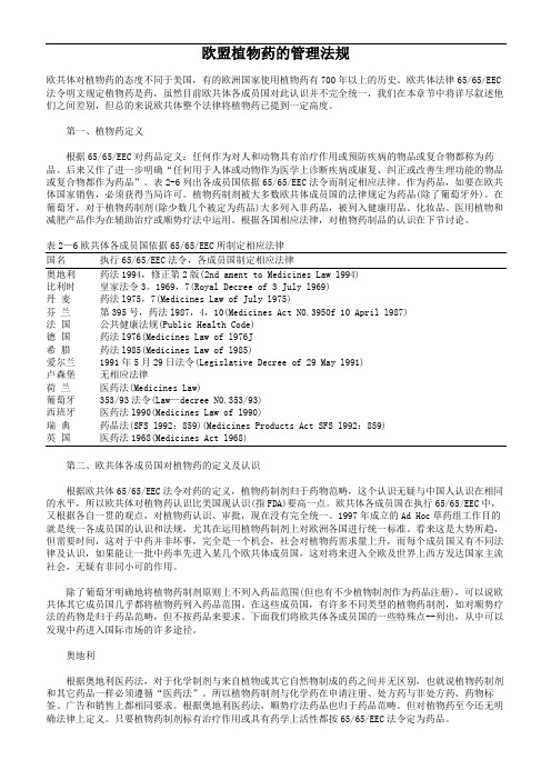 欧盟植物药原料药进出口相关法律法规