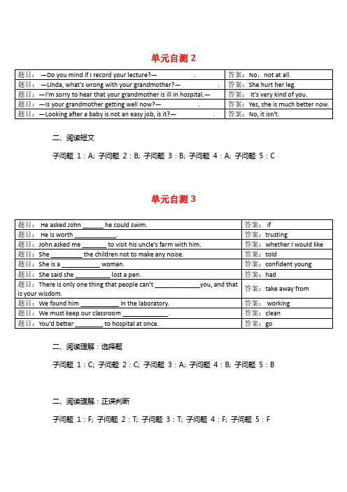 2019国家开放大学(电大)人文英语3测试答案(部分)